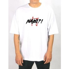 Medi Giyim Erkek Kısa Kol Yazlık Tişört Bisiklet Yaka Baskılı Oversize T-Shirt - Beyaz