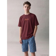LC Waikiki Lcw Kids Bordo Baskılı Erkek Çocuk Tişört