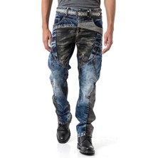 Cipo & Baxx Regular Fit Yıkamalı Denim Jean Pantolon Mavi Erkek Jean CD894