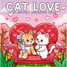 Farcy Cat Love 40 Sayfalık Boyama Kitabı ( 21 x 21 cm ) Çocuklar ve Yetişkinler Için Uygun
