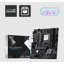 MSI Msı Pro B860M-E Ddr5 9066MHZ 1xhdmı 1xdp 2xm.2 USB Matx 1851P(INTEL Ultra Processors Serıes 2)
