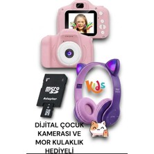 Techronix Dijatal Çocuk Kemerası ve Rgb Kablosus Kedi Kulaklık Kiti 16 GB Sd Hafıza Kartı Hediyeli