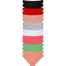 Asil Acar Home 16 adet Süper Eko Set Likralı Kadın Slip Külot 8 Renkli - M