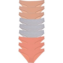 Asil Acar Home 9 Adet Süper Eko Set Likralı Kadın Slip Külot Ten Gri Pudra