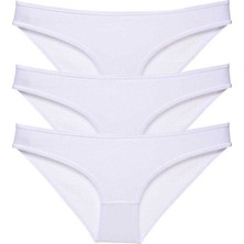 Asil Acar Home 3 Adet Süper Eko Set Likralı Kadın Slip Külot Beyaz