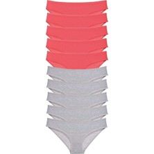 Asil Acar Home 10 adet Süper Eko Set Likralı Kadın Slip Külot Fuşya Gri