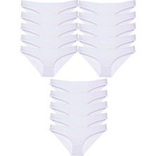 Asil Acar Home 15 Adet Süper Eko Set Likralı Kadın Slip Külot Beyaz
