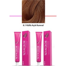 Asil Acar Home 2 Li Set Premium 8.1 Küllü Açık Kumral - Kalıcı Krem Saç Boyası 2 x 50 G Tüp