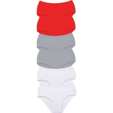 Asil Acar Home 6 Adet Tutku Kadın Yüksek Bel Bato Kalın Lastik Külot S19 - 3xl