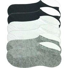 Asil Acar Home 6 Adet Çocuk Sneaker Patik Çorap Siyah Beyaz Gri - 11-12 Yaş
