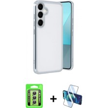 Pileli Store Pilelistore™ Galaxy A24 4g Kılıf Vadi Minimal - Siyah 3D Antistatik Cam Ekran Koruyucu + Raze Metal Kamera Lens - Gs