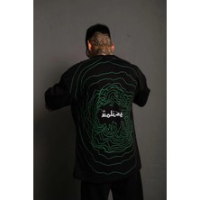 Medi Giyim Erkek Kısa Kol Yazlık Tişört Bisiklet Yaka Baskılı Oversize T-Shirt - Siyah