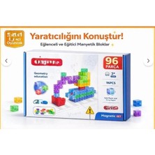 Küçük Hazine Mey Ithalat® SH59839 Magnet Küp Yapı Blok Seti 96 Parça