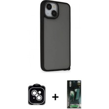 Pileli Store Pilelistore™ iPhone 14 Kılıf Atlas Form - Şeffaf 360 Full Body Arka Koruyucu + Pvd Metal Kamera Lens - Gs
