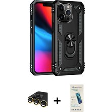 Pileli Store Pilelistore™ iPhone 13 Pro Max Kılıf Ahenk Klasik Koleksiyonu - Şeffaf Pasifik Cam Ekran Koruyucu + Raze Metal Kamera Lens - Gd