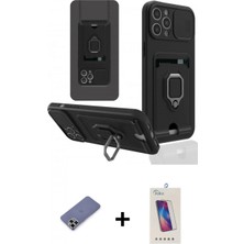 Pileli Store Pilelistore™ iPhone 12 Pro Max Kılıf Vadi Form Prime - Siyah Joko 5d Cam + Metal Kamera Lens Koruma Cam - Gd