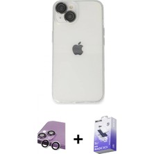 Pileli Store Pilelistore™ iPhone 14 Kılıf Ufuk Minimal Özel Seri - Siyah Bilvis 5in1 5d Magic Hayalet Cam Ekran Koruyucu + Raze Metal Kamera Lens - Gs