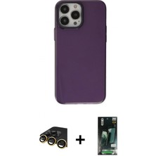 Pileli Store Pilelistore™ iPhone 13 Pro Max Kılıf Zirve Doku Koleksiyonu - Şeffaf 360 Full Body Arka Koruyucu + Raze Metal Kamera Lens - Gd