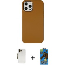 Pileli Store Pilelistore™ iPhone 12 Pro Max Kılıf Çekirdek Çizgi - Siyah 18D Cam Ekran Koruyucu + Shine Kamera Lens - Gd