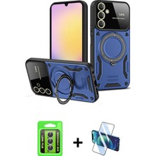 Pileli Store Pilelistore™ Galaxy A15 4g Kılıf Kıvılcım Modern Serisi - Siyah 3D Antistatik Seramik Nano Ekran Koruyucu + Raze Metal Kamera Lens - Gs