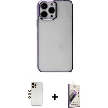 Pileli Store Pilelistore™ iPhone 13 Pro Max Kılıf Doruk Doku Prime - Siyah Bilvis 3D Mat Cam Ekran Koruyucu + Shine Kamera Lens - Gd