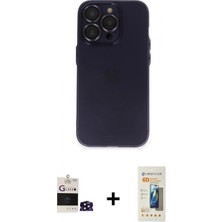 Pileli Store Pilelistore™ iPhone 14 Pro Max Kılıf Ufuk Minimal Özel Seri - Siyah 6d Mat Seramik Hayalet Nano Ekran Koruyucu + Bilvis Titan Kamera Lens - Dnmr