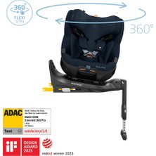 Maxi-Cosi Emerald 360 Pro I-Size Dünyanın İlk Kızaklı, Araç Dışına Çıkabilen, ADAC'lı, 360 Dönebilir Yatabilir 0-36 kg Bebek Oto Koltuğu Navy Dark Blue