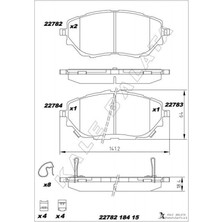 Kale Balata Almparca Ön Fren Balata Toyota C-Hr 1.2l 8nrfts NGX10 16- / 1.8l 2zr-Fxe Hybrid ZYX10 ZYX11 16-