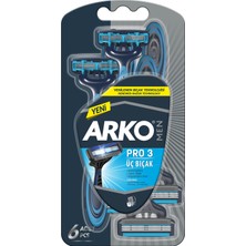 Arko Tıraş Bıçağı System 3 6'lı 4 Adet
