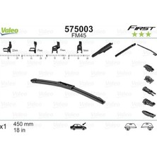 Valeo Almparca Silecek Süpürgesi 45CM X1 Muz Tipi First 4 Aparatli/multiconnection Üniversal VFB45