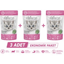 Cado Pet Süper Premium Tahılsız Tavuklu Yavru Kedi Yaş Mama 85 gr x 3 Adet