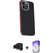 Pileli Store Pilelistore™ iPhone 15 Pro Kılıf Kıvılcım Modern Özel Seri - Siyah Bilvis 5in1 3D Magic Cam Ekran Koruyucu + Raze Metal Kamera Lens - Sh