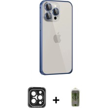 Pileli Store Pilelistore™ iPhone 15 Pro Max Kılıf Eksen Form Serisi - Siyah Joko Magic 5d Hayalet Cam + Pvd Metal Kamera Lens - Sh
