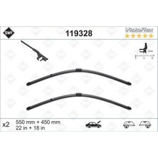 Valeo Almparca Ön Silecek Süpürge Takimi Astra H 04 - 55 45CM X2 Flatblade-Muz Tipi-Swf Mercedes Glk-Class X204 0 8-15