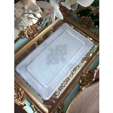 Tezgah İstanbul 15X25 cm Çift Sıra Işlemeli Kahve Tepsi Örtüsü