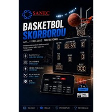 Sanec Basketbol Skorbord Sistemi, Telefon Uygulamalı (Kasa: 122X108X3 Cm)