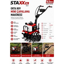 Staxx Power Xl Seri Profesyonel Bahçe Çapa Makinesi 20HPX 63CC 2 Zamanlı Motorlu Kompakt Toprak Işleme 19KG