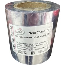 Omeyva Şeffaf Kalın Pasta Kenar Dekor Film Jelatini - 9 Cm. x 25 Metre - Krema Tutucu - 1 Rulo