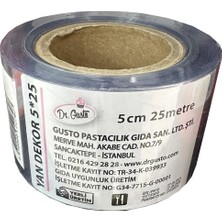 Omeyva Şeffaf Kalın Pasta Kenar Dekor Film Jelatini - 5 Cm. x 25 Metre - Krema Tutucu - 1 Rulo