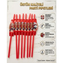 Bkmc Örümcek Adam Temalı Parti Pipeti 8 Adet - Çocuk Doğum Günü Parti Malzemeleri Seti