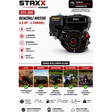 Staxx Power 6.5hp Benzinli Motor 4 Zamanlı 19MM Kamalı Mil Go Kart -  Çapa-  Jeneratör - Su Pompası Motoru
