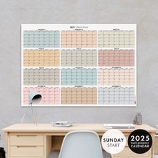 Bi'aldım Amerikan Standardı 2027 Yıllık Planlayıcı Duvar Takvimi, Boho Renkler, 2027 Takvimi
