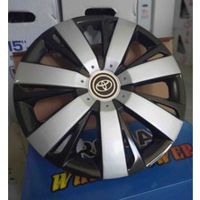 Yk 15 Inç Toyota Corolla / Yaris / Avensis / Auris Uyumlu Jant Kapağı 4'lü Takım Amblem Hediyeli