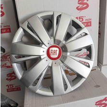 Yk 15 Inç Fiat Egea / Linea / Doblo / Punto / Fiorino Uyumlu Jant Kapağı 4'lü Takım Amblem Hediyeli