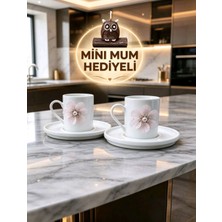 KirLinova Pembe Çiçek 2'li Porselen Fincan Takımı