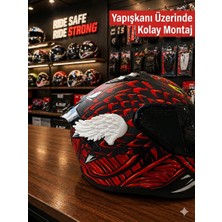 3DreaMaker Universal Melek Kanadı Kask Aksesuarı (Yapışkanlı), Motosiklet Aksesuar, Kask Süsü, Kask Boynuzu