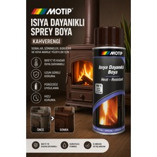 İbtaş Motip Kahverengi 800° Derece Isıya Dayanıklı Yanmaz Sprey Boya 400 ml (Soba Boyası)
