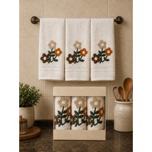 Hig Store Punch Panc Nakışlı Hediyelik Çeyizlik %100 Pamuk Mutfak Havlu Havlu Seti Kutulu 30*50 cm