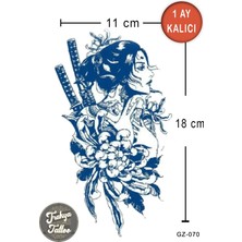Trakya Tattoo 1 Ay Kalıcı Dövme Yarım Kol Kadın Samuray Anime Geçici Dövme