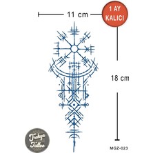 Trakya Tattoo 1 Ay Kalıcı Dövme Yarım Kol Vegvísir (Yol Gösteren Pusula) Geçici Dövme